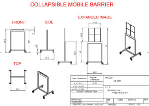 LB-7429 Collapsable Barrier Dimensions