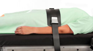 Patient-Restraint-strap-w-mid-panel-and-two-buckles-green