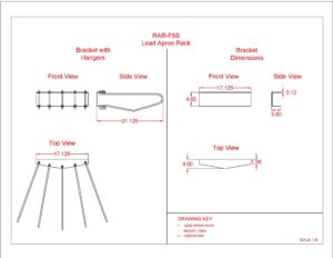 Rar-F5S Lead Apron Rack Dimensions