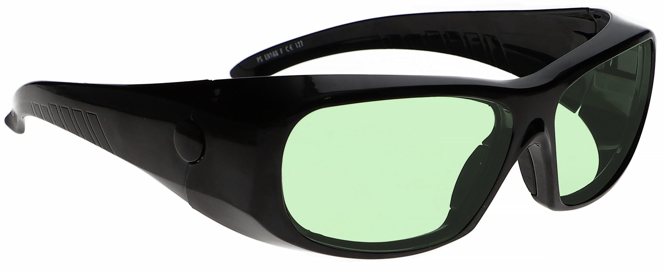 Phillips_Safety-17001-Matte_Black_with_Green-angleright-lenses_C2KG5